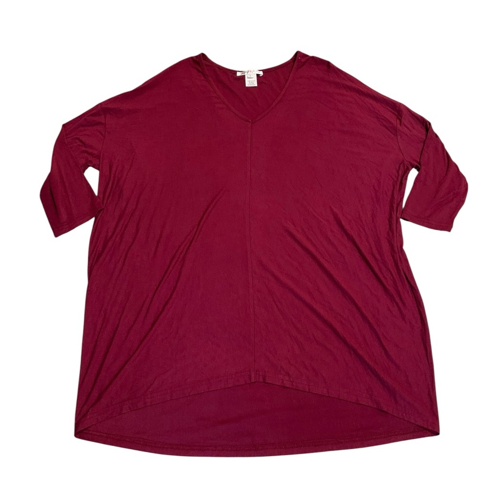 JOY JOY red top with cropped sleeves